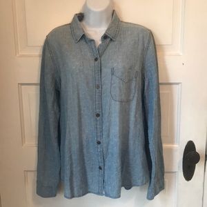 Current Elliot Chambray Denim Button Down SZ 3